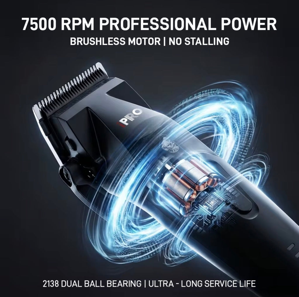 iPRO Professional Barber Combo | Clipper & Trimmer 7500 RPM Brushless