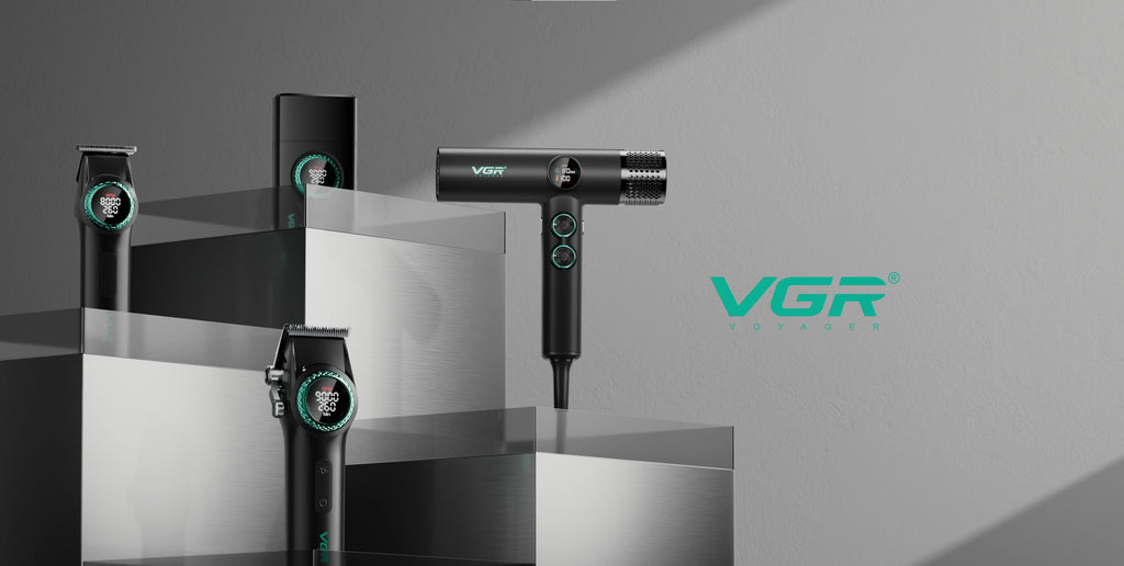 VGR Stepless Pro 4 in 1 Professional Barber Combo – Clipper, Trimmer, Shaver & Hair Dryer