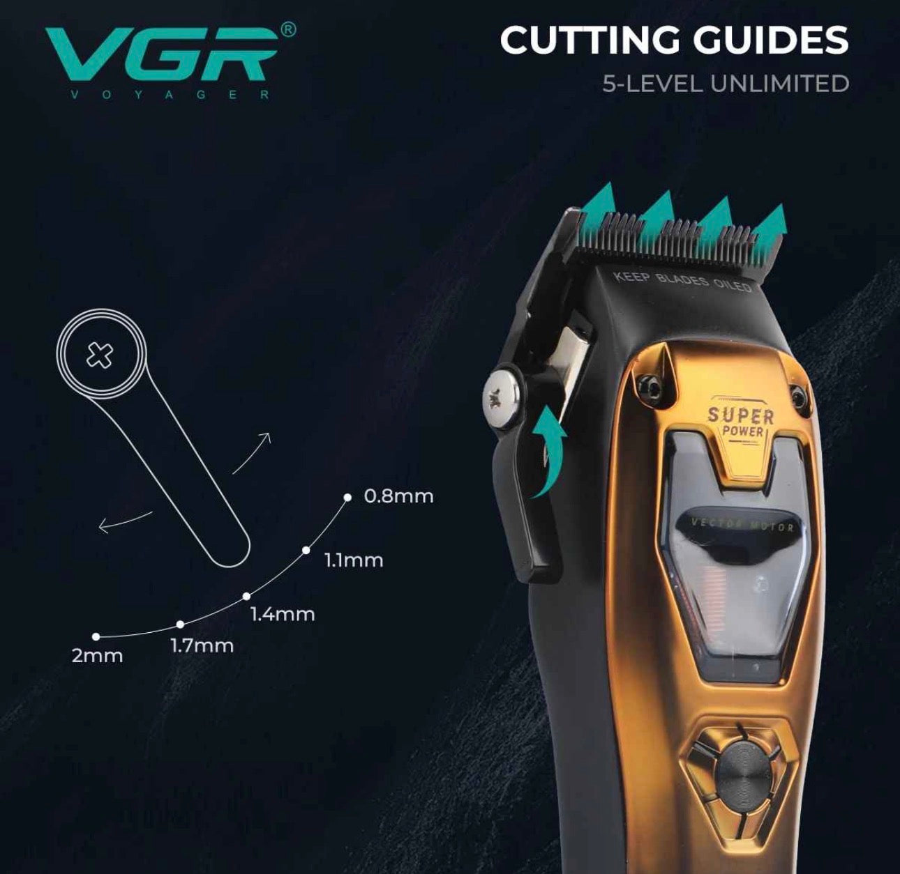 VGR V-668 Professional Vector Motor Hair Clipper – 11,000 RPM