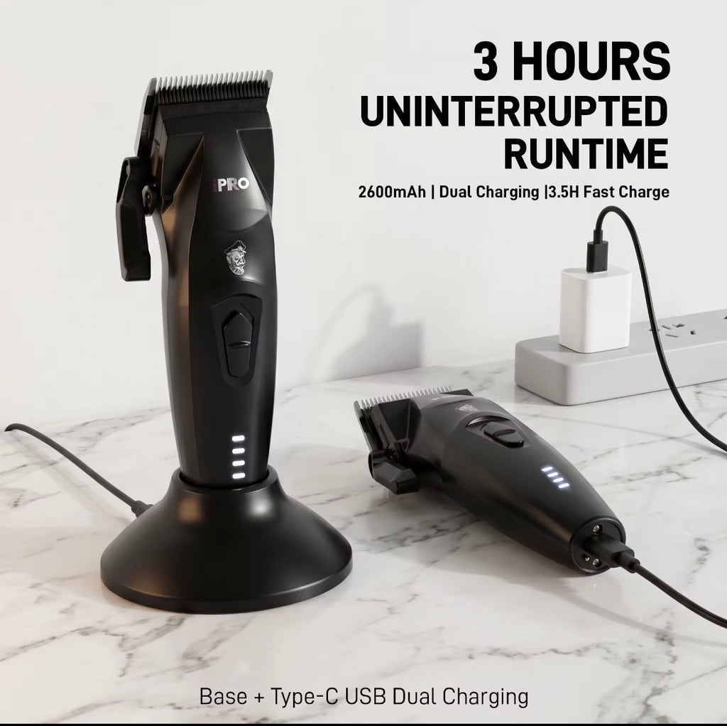 iPRO Professional Barber Combo | Clipper & Trimmer 7500 RPM Brushless