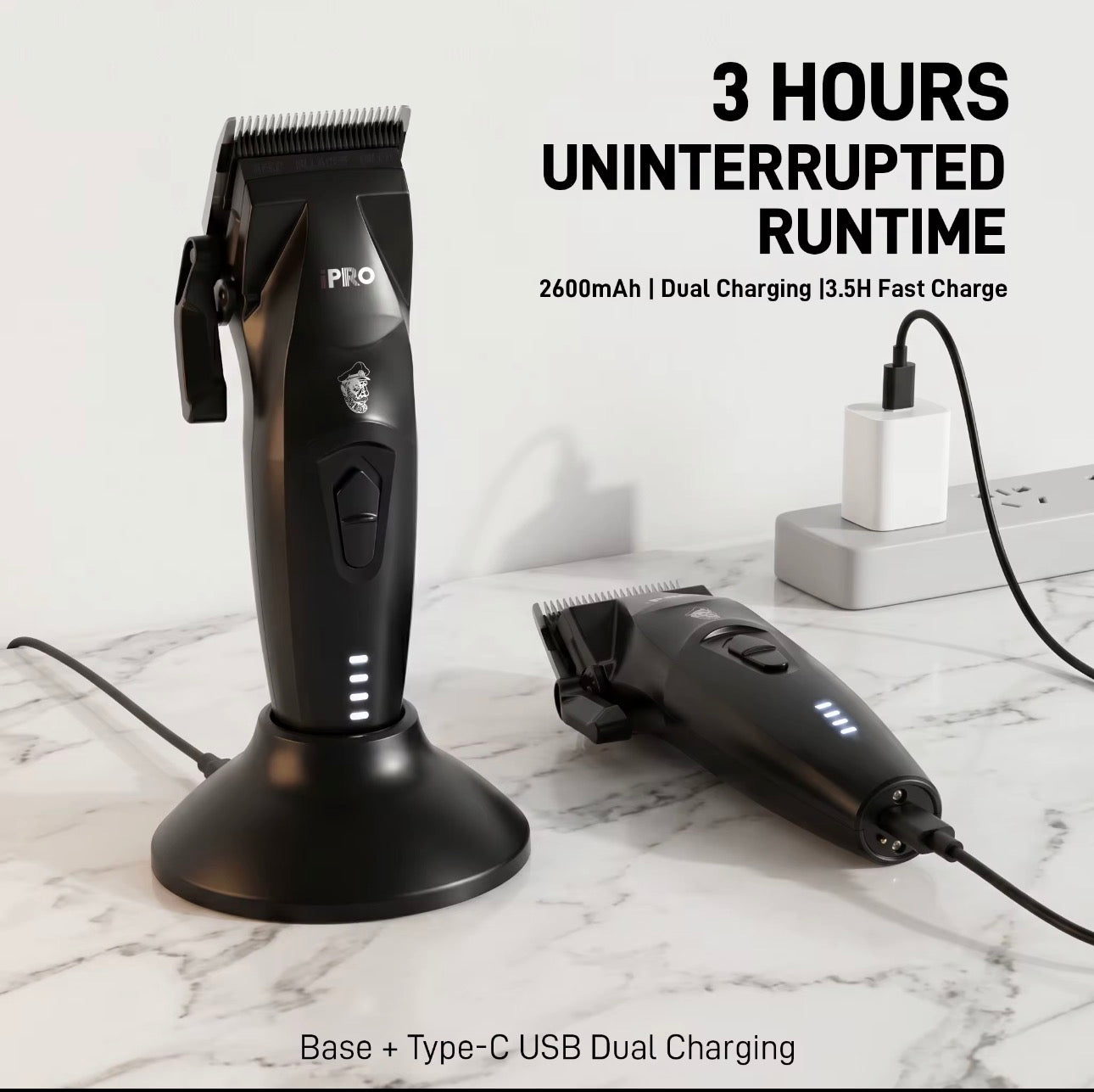 iPRO Professional Barber Combo | Clipper & Trimmer 7500 RPM Brushless