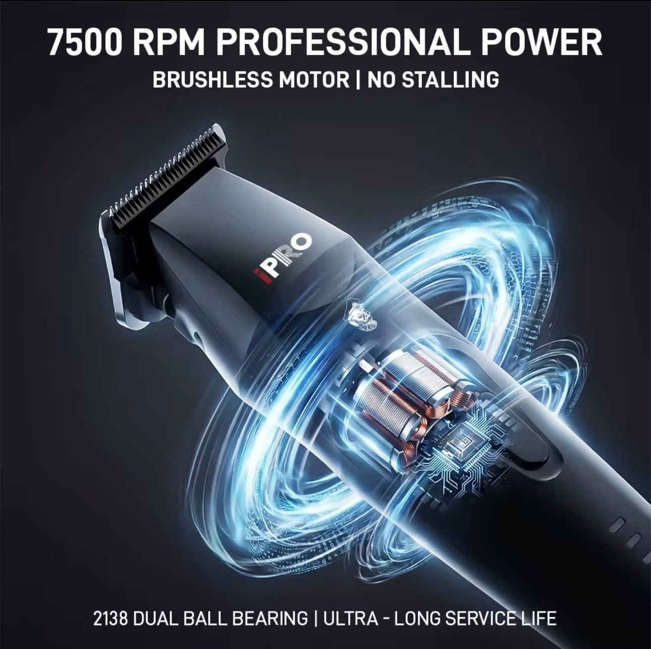 iPRO Professional Barber Combo | Clipper & Trimmer 7500 RPM Brushless