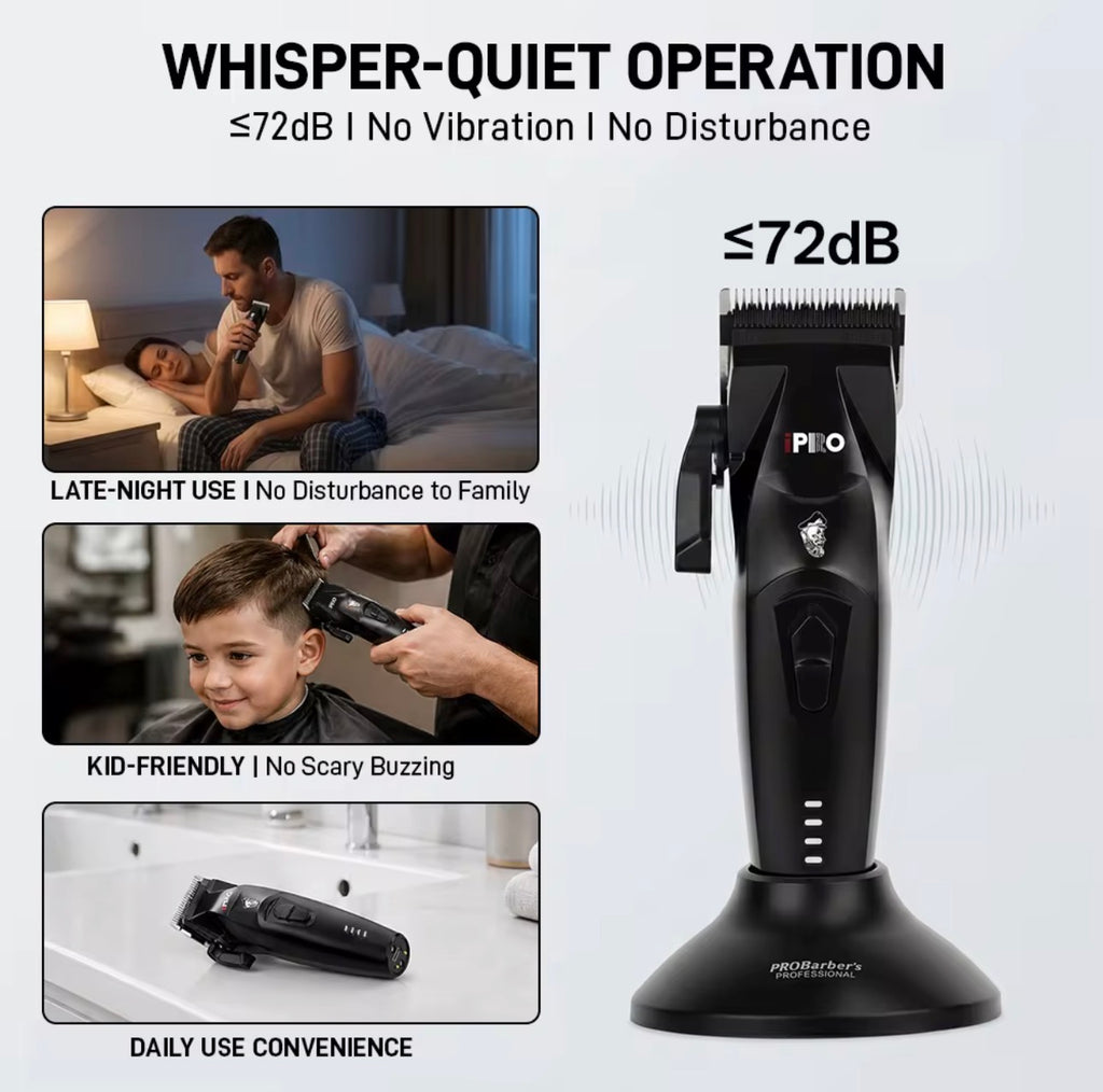 iPRO Professional Barber Combo | Clipper & Trimmer 7500 RPM Brushless
