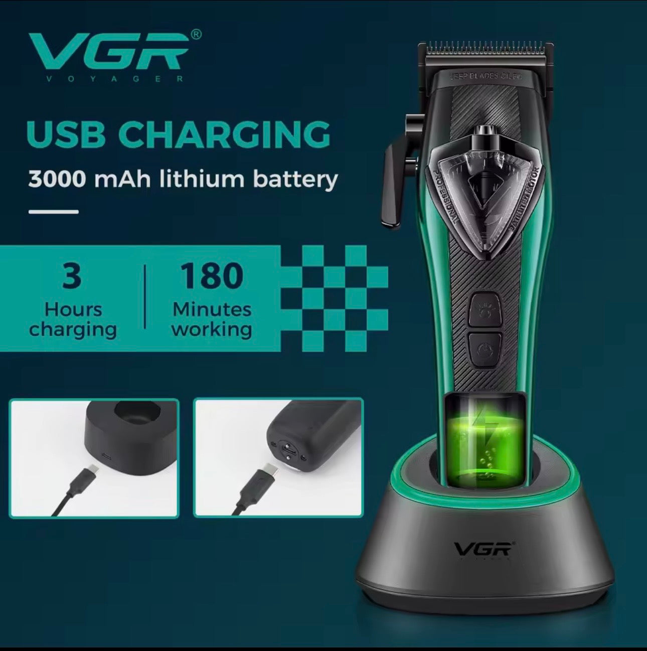 VGR V-883 S2 Professional Barber Combo 2-in-1 Motor Vector 🔥