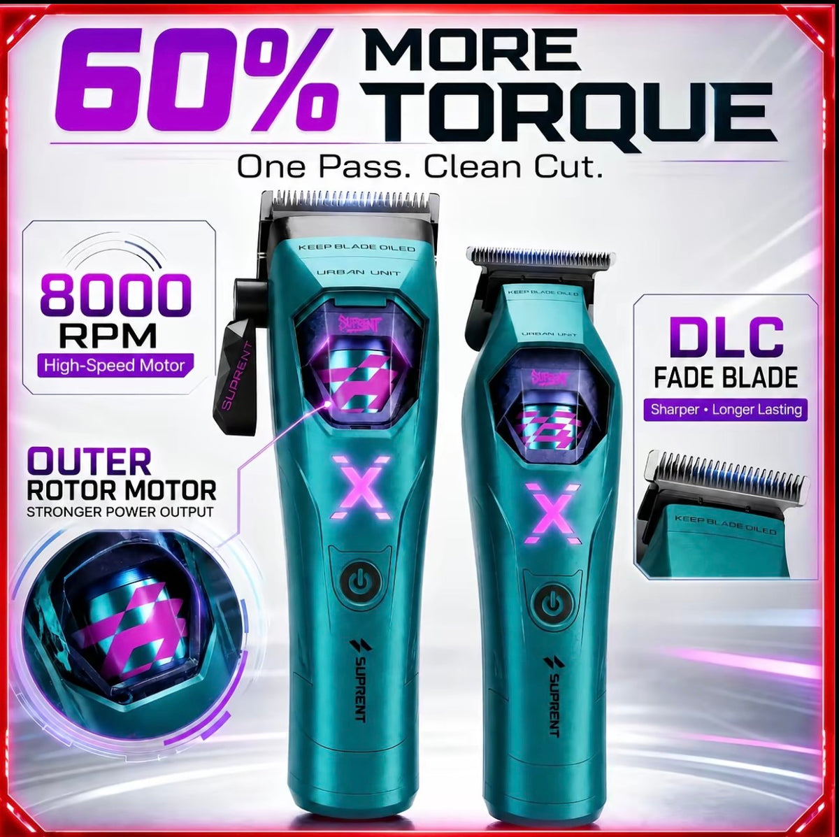 SUPRENT X-CYBER Professional Clipper & Trimmer Combo – HC796EX