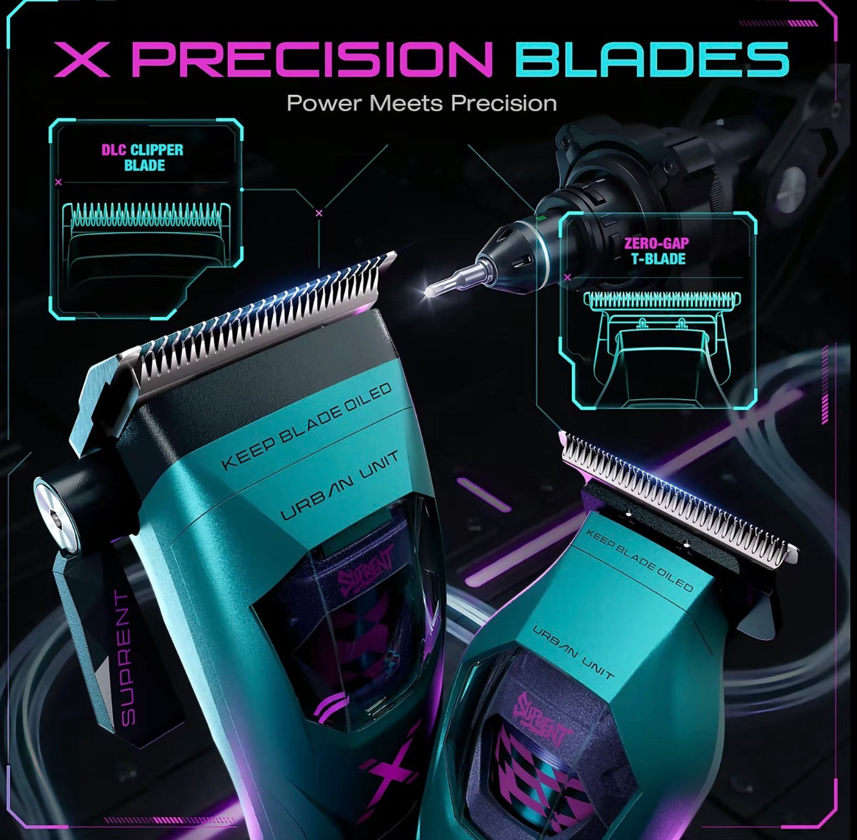 SUPRENT X-CYBER Professional Clipper & Trimmer Combo – HC796EX