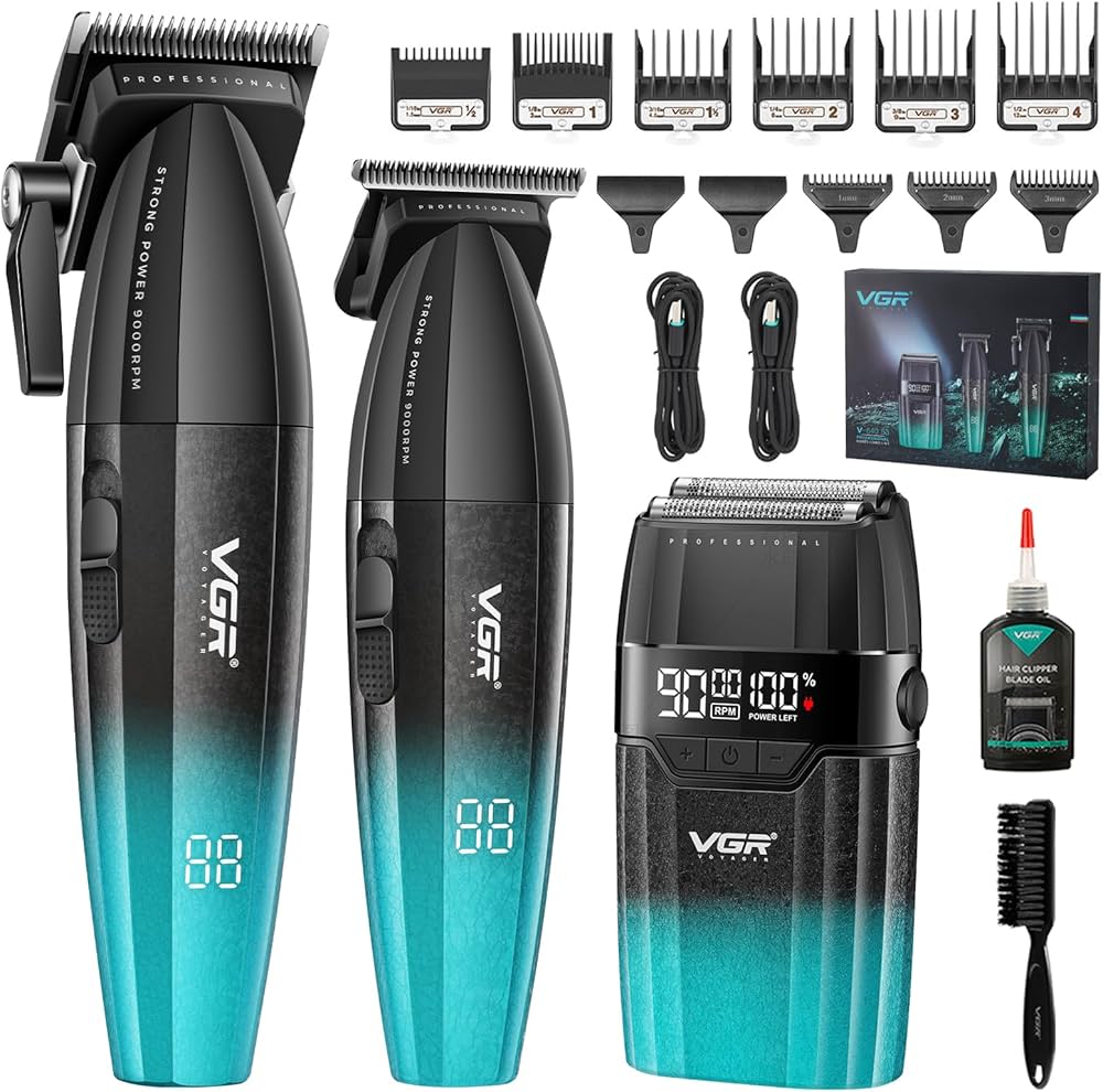 VGR V-640 S3 Professional 3-in-1 Hair Clipper Kit | Clipper, Trimmer & Foil Shaver