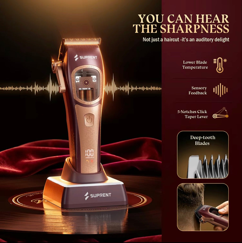 SUPRENT Vinyl Professional Clipper & Trimmer Combo with Charging Stands