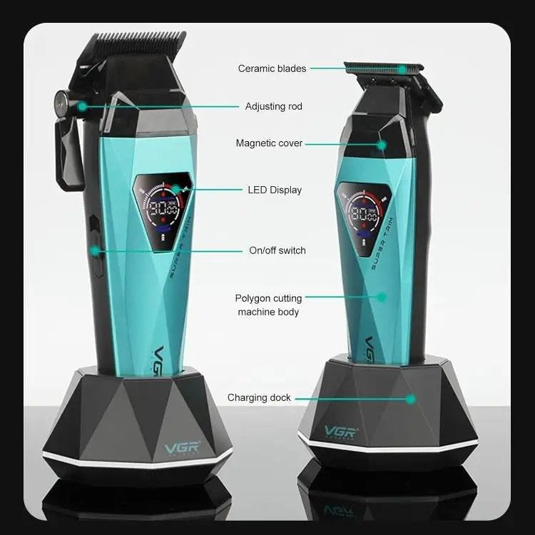 VGR V-877 S3 Professional Barber Combo 3-in-1 – Clipper, Trimmer & Foil Shaver