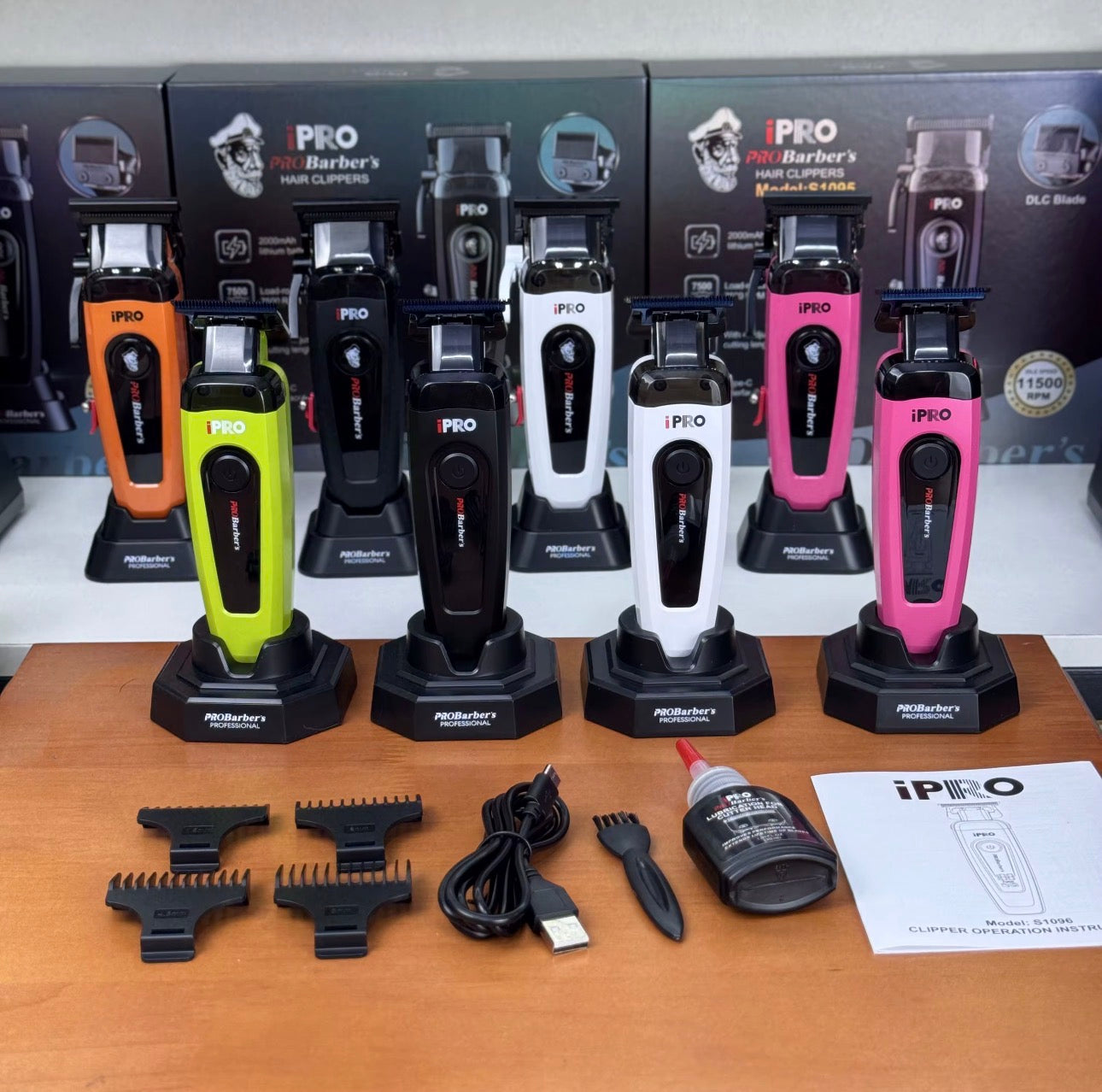 iPRO Professional Clipper & Trimmer Combo with Charging Stands