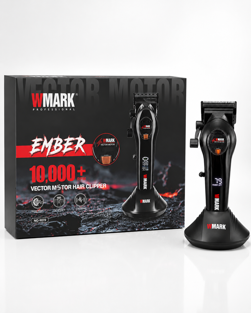 WMARK Ember NG-9019 Professional Vector Motor Hair Clipper – 9,000–11,000 RPM