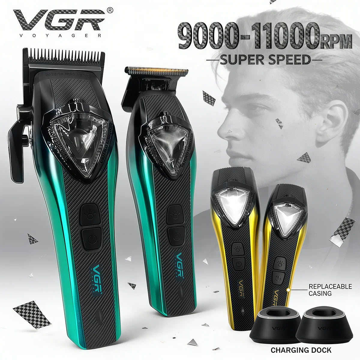 VGR V-883 S2 Professional Barber Combo 2-in-1 Motor Vector 🔥