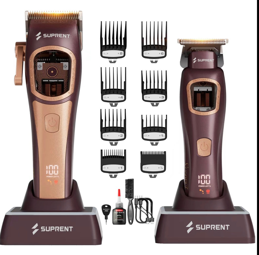 SUPRENT Vinyl Professional Clipper & Trimmer Combo with Charging Stands