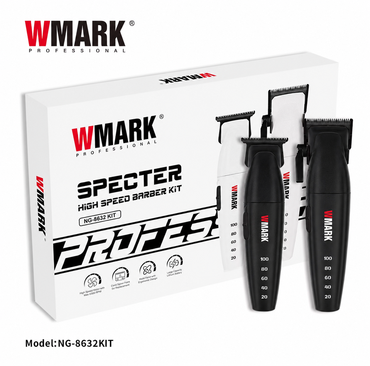 WMARK SPECTER NG-8632 Professional High-Speed Clipper & Trimmer Kit