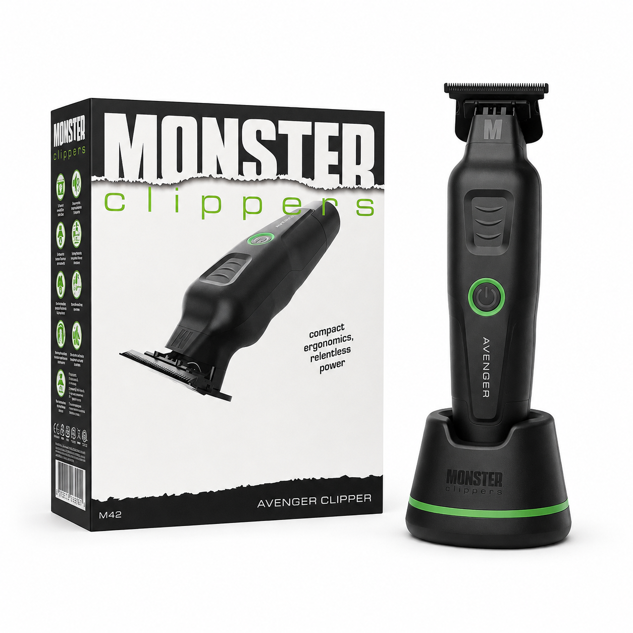 Monster Clippers AVENGER Professional Barber Combo – Clipper M41 + Trimmer M42