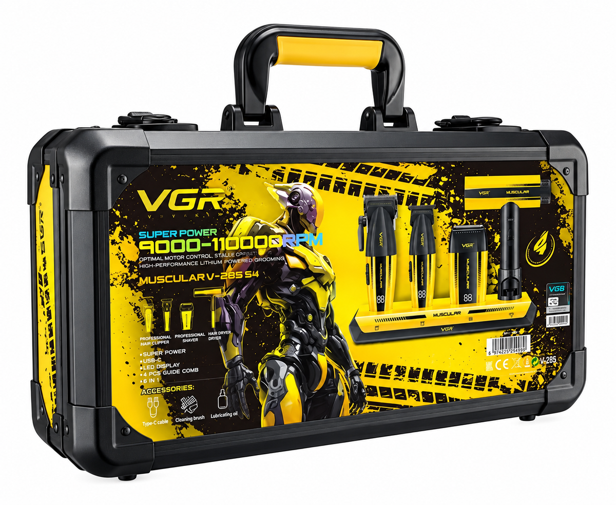 VGR Muscular V-285S4 Professional 4-in-1 Barber Combo Kit – Yellow