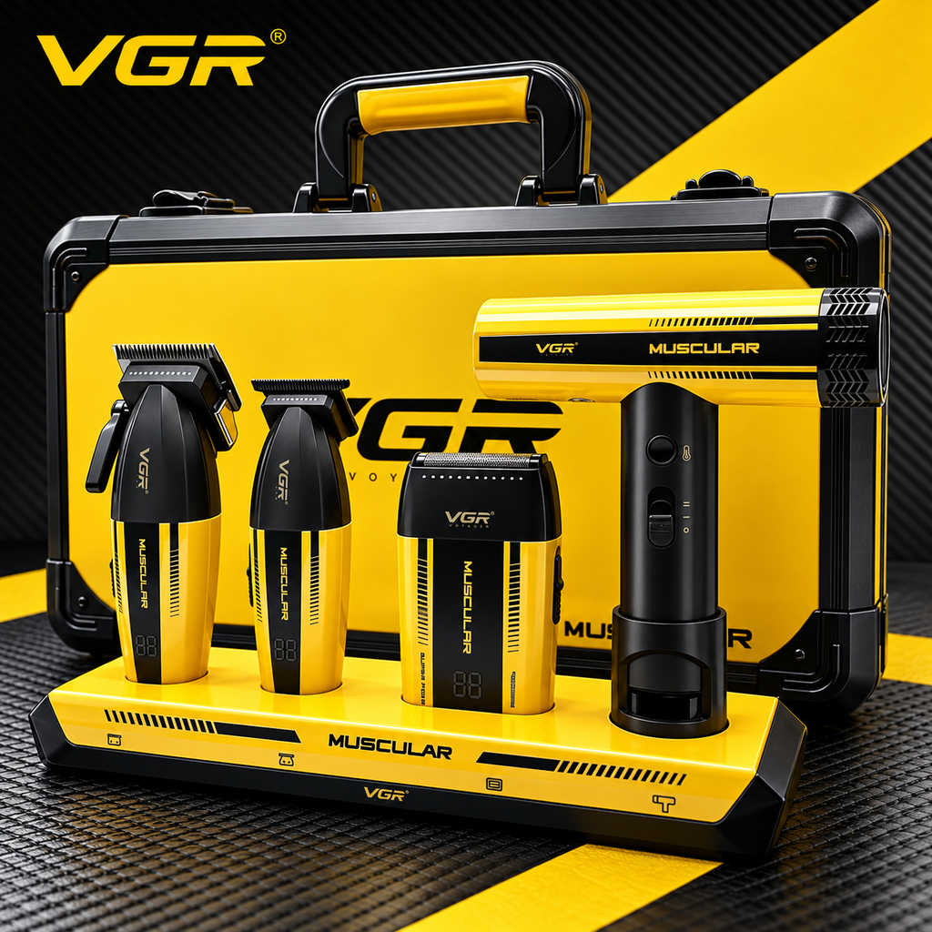 VGR Muscular V-285S4 Professional 4-in-1 Barber Combo Kit – Yellow