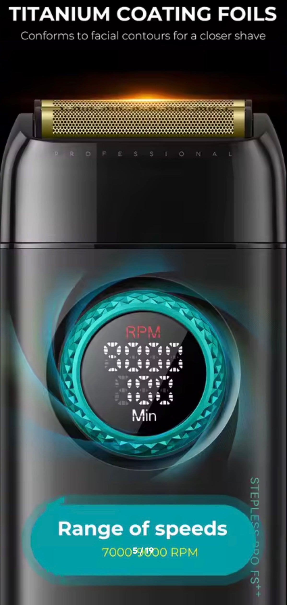 VGR Stepless Pro 4 in 1 Professional Barber Combo – Clipper, Trimmer, Shaver & Hair Dryer