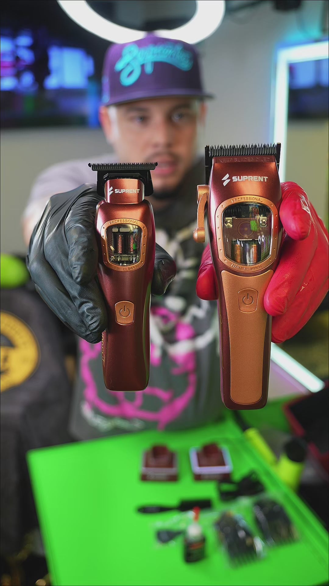 SUPRENT Vinyl Professional Clipper & Trimmer Combo with Charging Stands