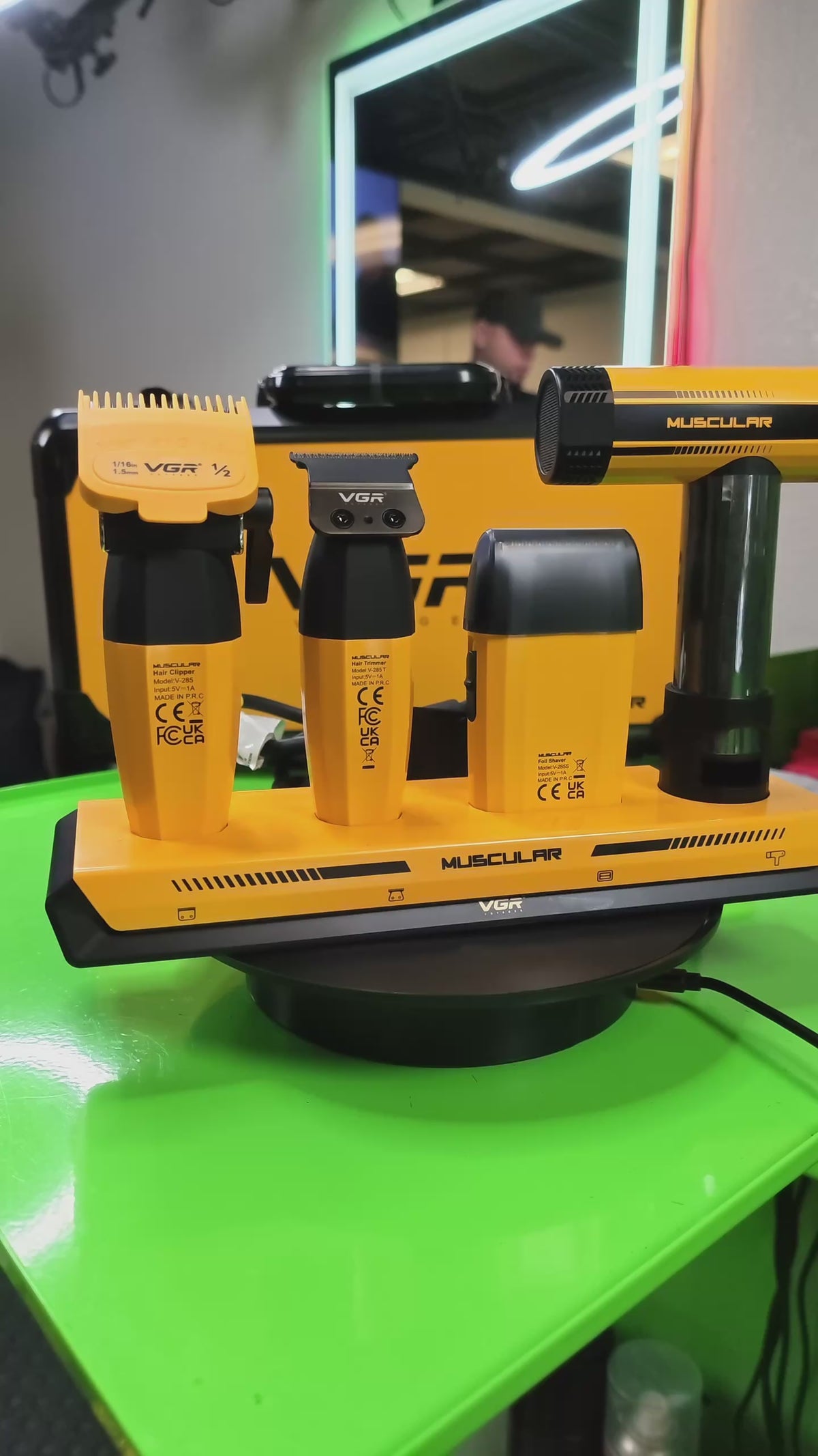 VGR Muscular V-285S4 Professional 4-in-1 Barber Combo Kit – Yellow